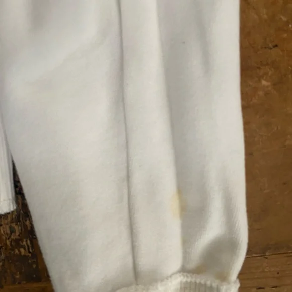 Abercrombie & Fitch Women Sweatshirt Large  Soft V Neck Pullover White Yellow - Picture 8 of 8